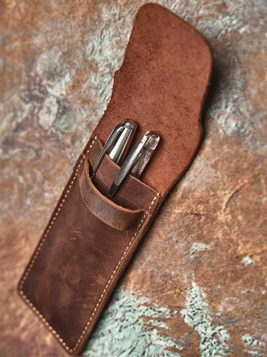 Echt leder etui für stifte - etui,